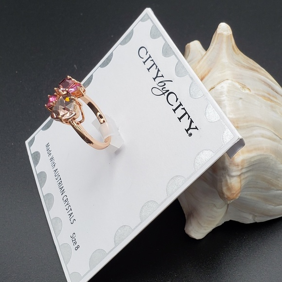 CITY BY CITY ROSE GOLD RING SZ 8 (NEW) - Picture 3 of 3